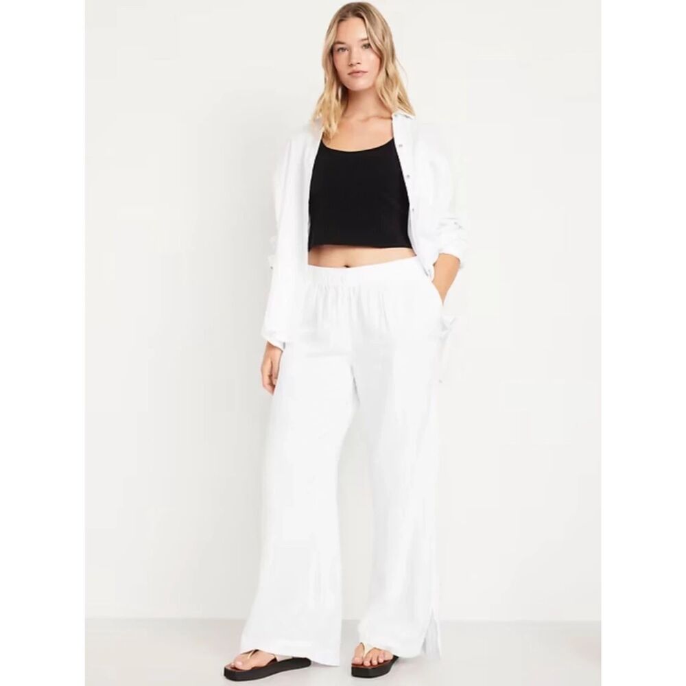 Old Navy High-Waisted Crinkle Gauze Super Wide-Leg Pants NWT Size XL Tall